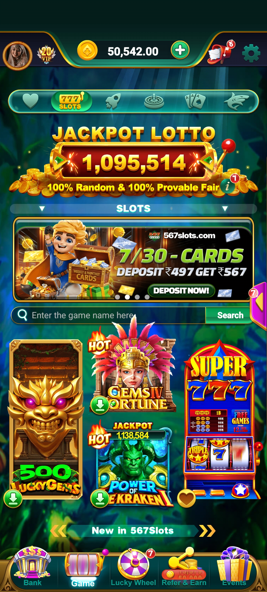 Core Games inside 567 Slots